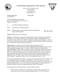ePlanning Phase 1 Implementation Minimum Standards for Oregon and Washington