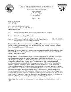 1998 Salmon, Steelhead, and Bull Trout Biological Opinions Line Manager Certification Report for 2015
