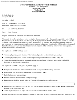Testimony of Employees and Production of Records