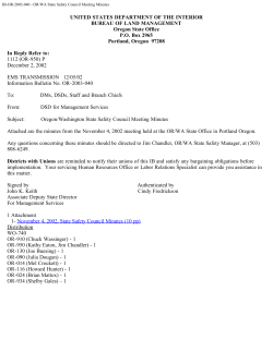 Oregon/Washington State Safety Council Meeting Minutes