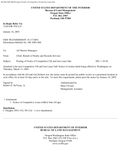 Posting of Notice of Competitive Oil and Gas Lease Sale