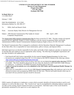 OSO Hazard Communication Plan Update Annual Compliance Requirements