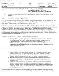FY 2004 Fuel Treatment Program Priorities