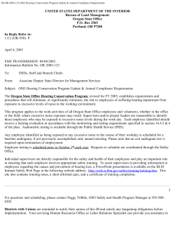 OSO Hearing Conservation Program Update Annual Compliance Requirements