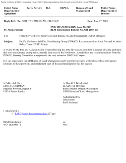 Pacific Northwest Wildfire Coordinating Group Recommendations
