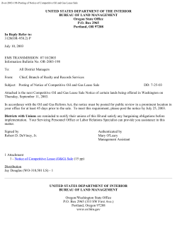 Posting of Notice of Competitive Oil and Gas Lease Sale