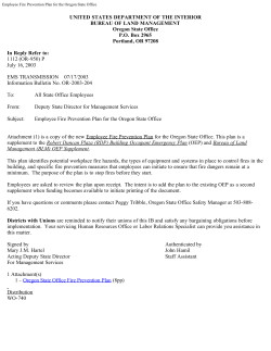 Employee Fire Prevention Plan for the OSO