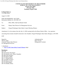 Oregon/Washington State Safety Council Meeting Minutes