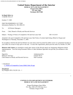 Posting of Notice of Competitive Oil and Gas Lease Sale