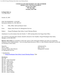 Oregon/Washington State Safety Council Meeting Minutes