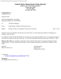 Posting of Notice of Competitive Oil and Gas Lease Sale
