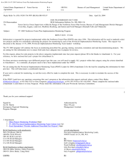 FY 2005 Northwest Forest Plan Implementation Monitoring Program
