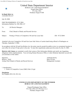 Posting of Notice of Competitive Oil and Gas Lease Sale