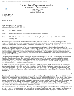 Identification of Bare-Root and Container Seedling Requirements for Spring Sowing 2005
