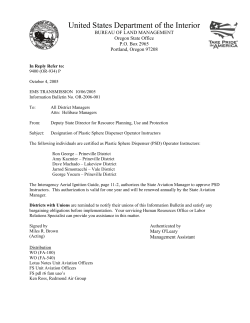 Designation of Plastic Sphere Dispenser Operator Instructors