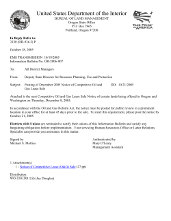 Posting of December 2005 Notice of Competitive Oil and Gas Lease Sale