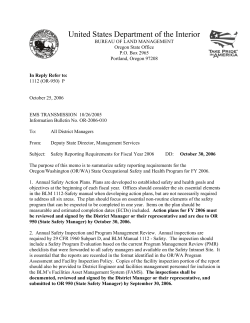 Safety Reporting Requirements for Fiscal Year 2006