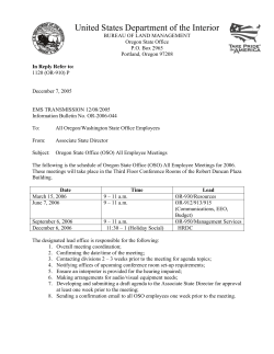 Oregon State Office (OSO) All Employee Meetings