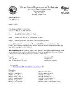 Oregon/Washington State Safety Council Meeting Minutes