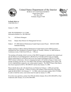 FY 2006 Deferred Maintenance/Capital Improvement Project Submittal Meeting