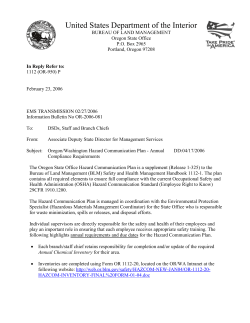 Oregon/Washington Hazard Communication Plan - Annual Compliance Requirements