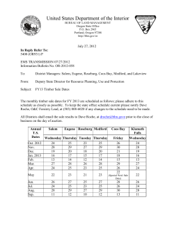 FY13 Timber Sale Dates