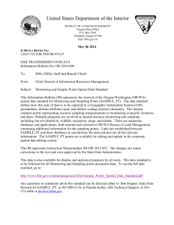 Monitoring and Sample Points Spatial Data Standard