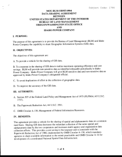 BLM-OR955-0904 MOU between USDOI BLM Oregon State Office and Idaho Power Company
