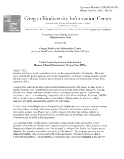 BLM-OR930-1305 MOU between Oregon Biodiversity Information Center and the USDOI BLM Oregon State Office