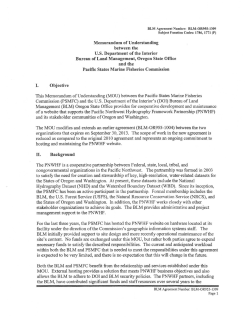 BLM-OR955-1309 MOU between Pacific States Marine Fisheries Commission and the USDOI BLM Oregon State Office