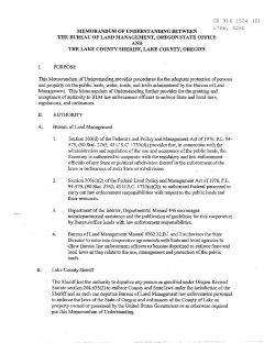 BLM-OR914-1504 MOU between USDOI BLM Oregon State Office and Lake County Sheriff
