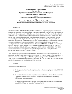 BLM-OR930-1509 MOU between USDOI BLM Oregon State Office and the San Juan County Council