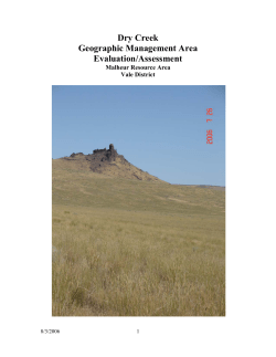 Geographic Management Area Evaluation/Assessment