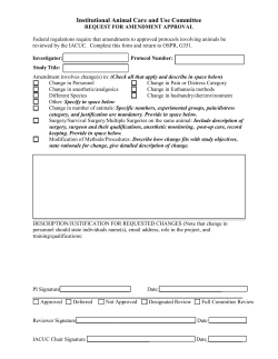 Protocol Amendment Form