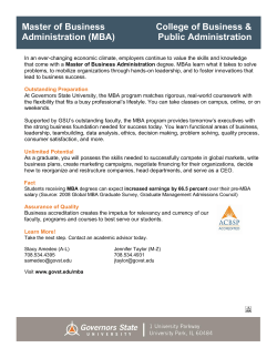 Fact Sheet: Master of Business Administration