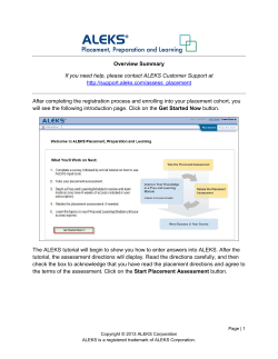 ALEKS Overview Summary