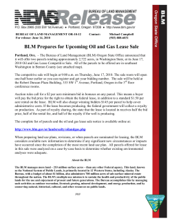 BLM Prepares for Upcoming Oil and Gas Lease Sale