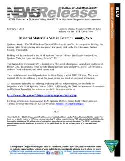 Mineral Materials Sale in Benton County, WA
