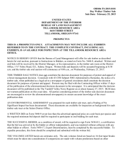 Day Walker Timber Sale Prospectus