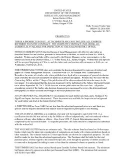 Belly Twister Timber Sale Prospectus