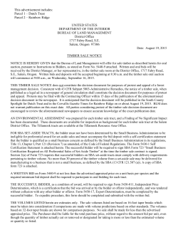 September 2015 Timber Sale Notice