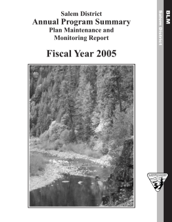 Annual Program Sumary FY 2005
