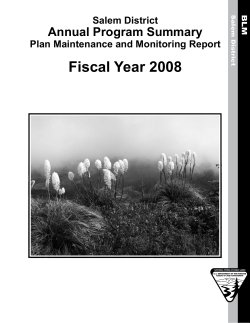 Annual Program Sumary FY 2008