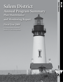 Annual Program Sumary FY 2009