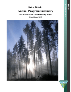 Annual Program Summary 2012