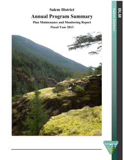 Annual Program Summary 2013