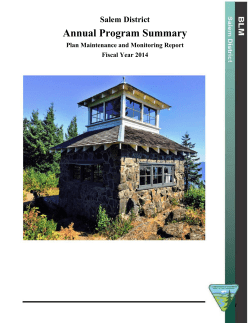 Annual Program Summary 2014