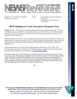 Tillamook, Ore The Bureau of Land Management (BLM) has examined and found 77.5 acres in Tillamook County suitable for classification and lease to the Pacific City Joint Water-Sanitary Authority.