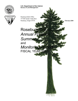 Annual Program Summary and Monitoring Report Fiscal Year 2003