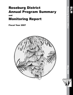 Annual Program Summary and Monitoring Report Fiscal Year 2007